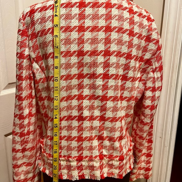 Ann Taylor pink checked tweed jacket, petite large, NWOT - Picture 6 of 7